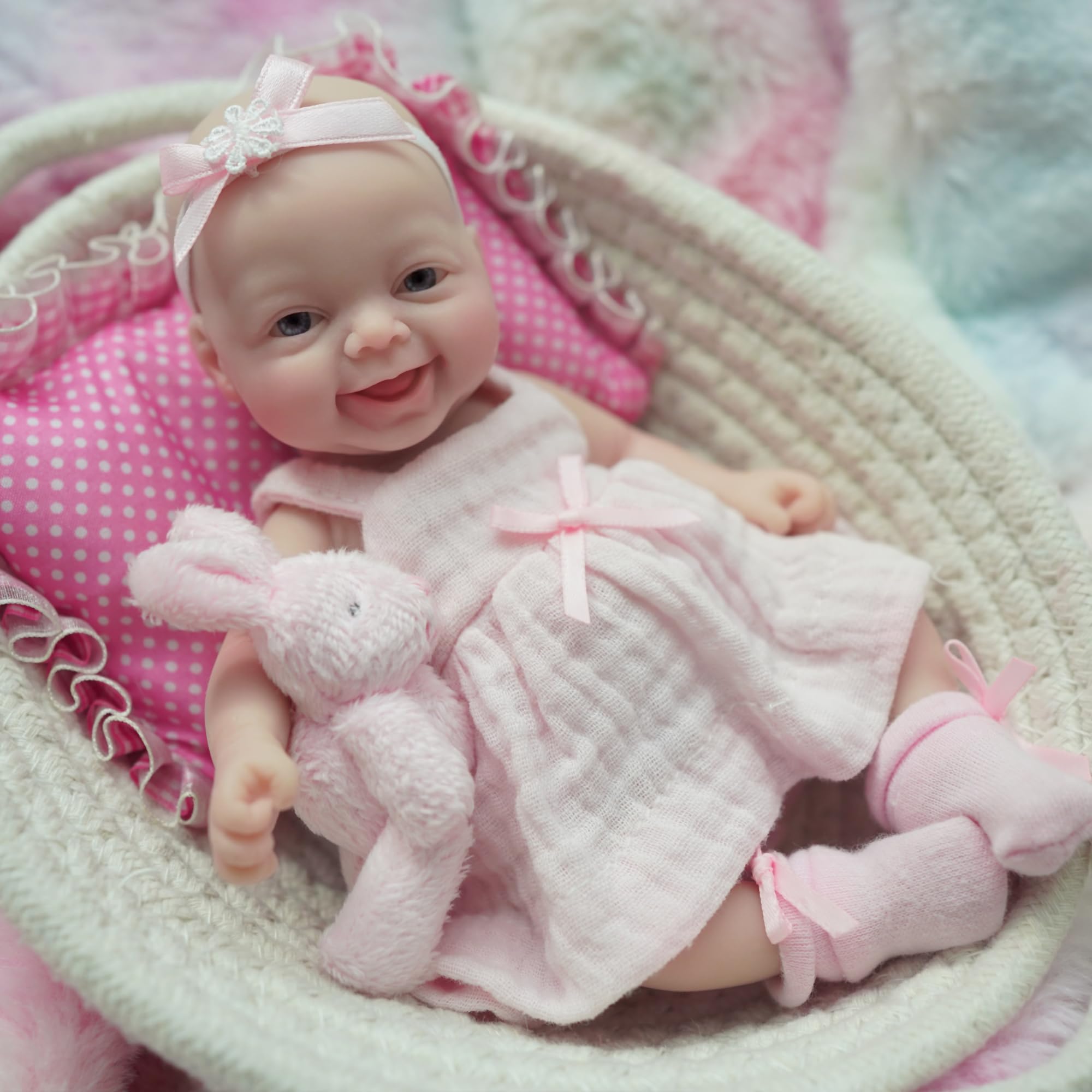 Reborn Baby Doll Silicone Realistic - 7-calowa miniaturowa silikonowa lalka Reborn w