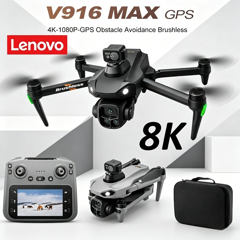 Fpv Brushless Rc Drone 4K - Profesjonalny dron Lenovo V916MAX 8K HD