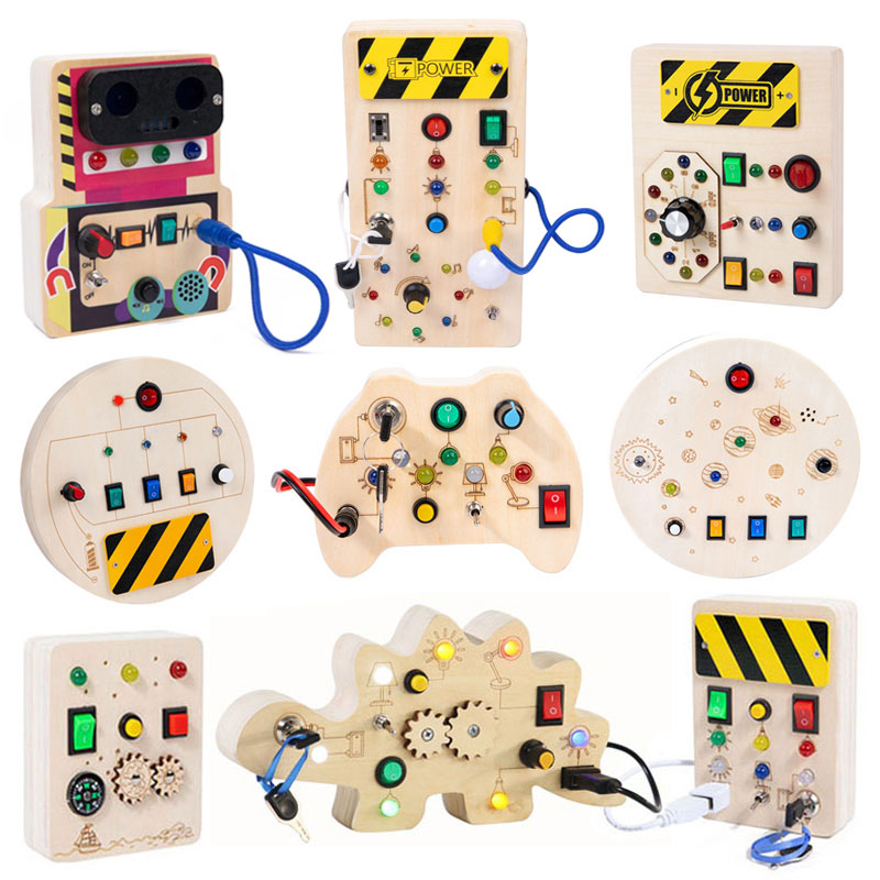 Montessori Wooden Busy Board Toddler - Montessori ruchliwa deska zabawki sensoryczne drewniana