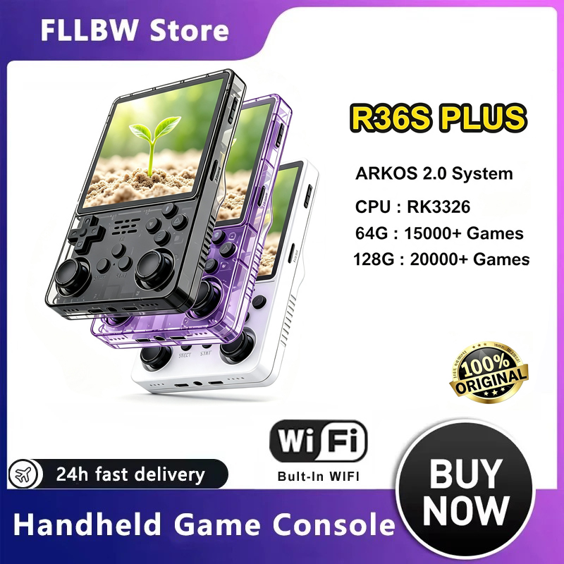 Retro Handheld Game Console R36S - FLLBW Oryginalna konsola Arkos R36s Plus