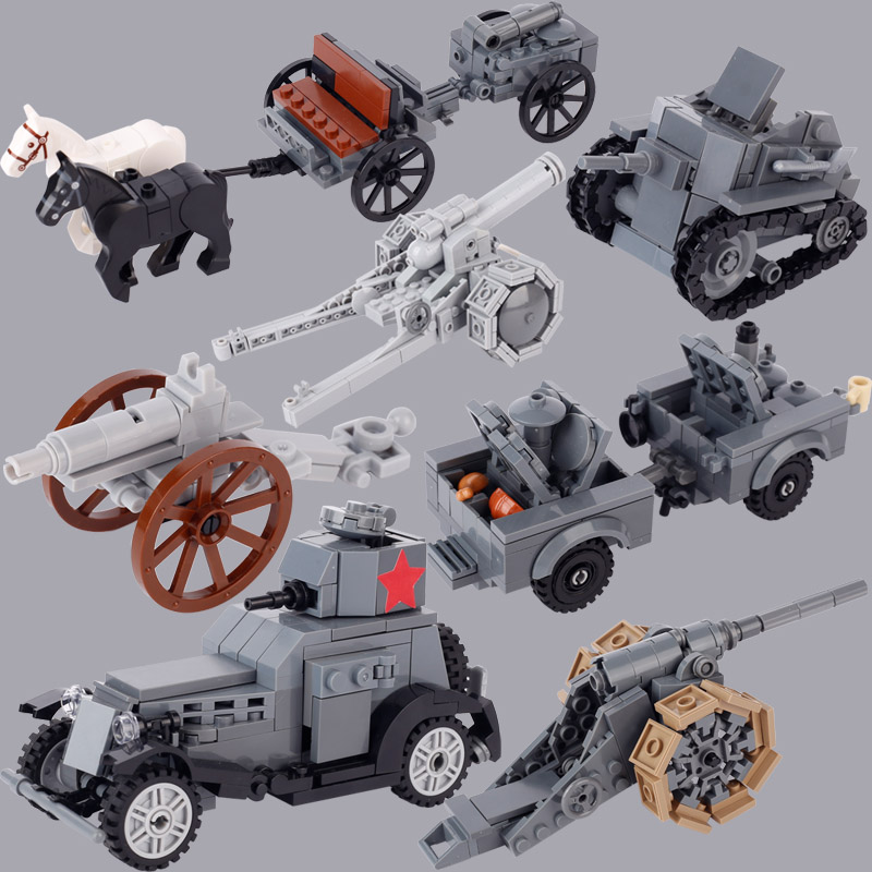 Lego Compatible Military Tank - WW1 Włoski radziecki czołg wojskowy Samochód