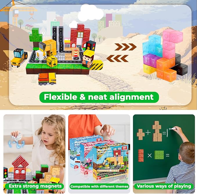 100 SZTUK Klocków Magnetycznyc – Magnetic Building Tiles Set 100Pcs recenzja i cena