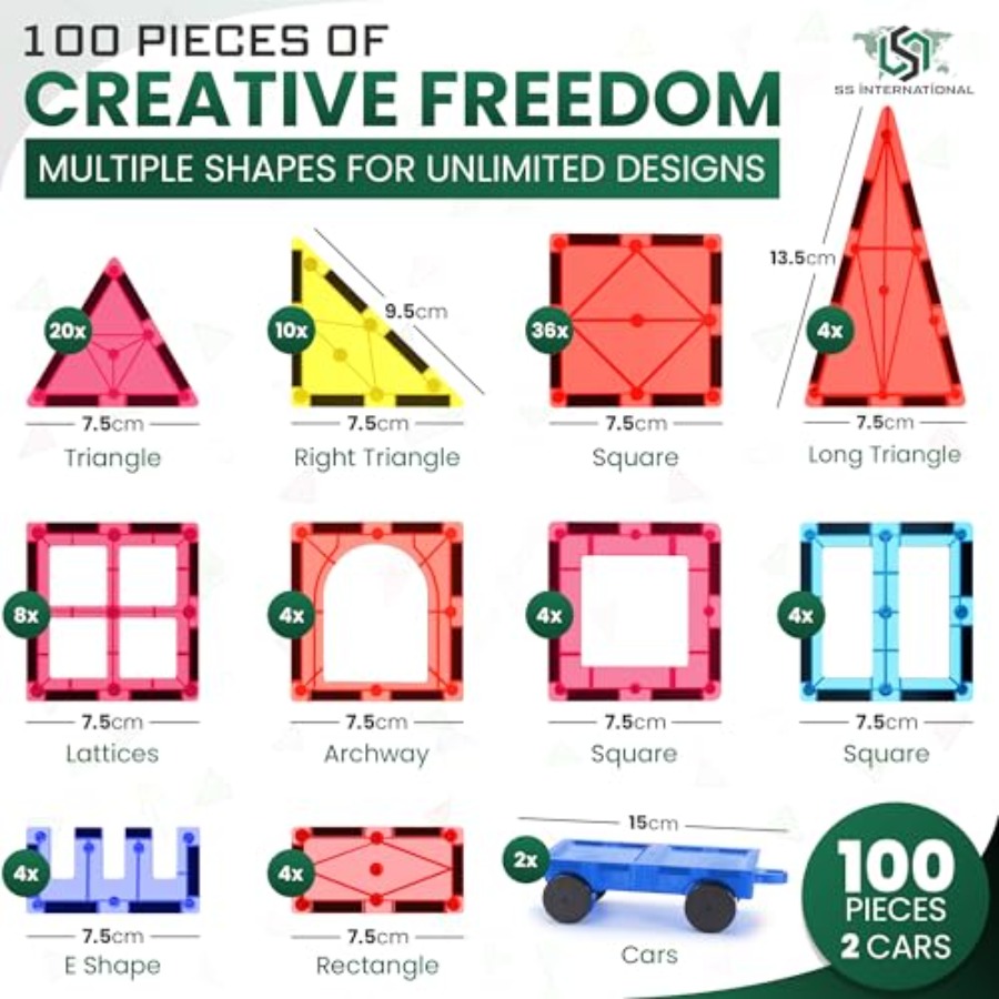 Magnetyczny zestaw konstrukcyj – Magnetic Building Tiles Set 100Pcs recenzja i cena