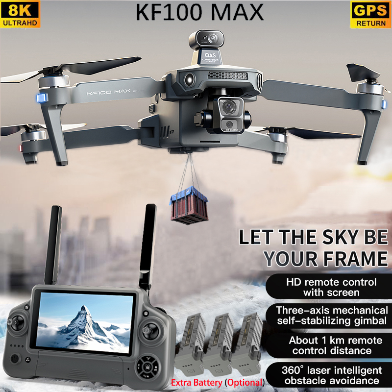 Dron GPS KF100 MAX Kamera 4K 3 – Fpv Brushless Rc Drone 4K recenzja i cena