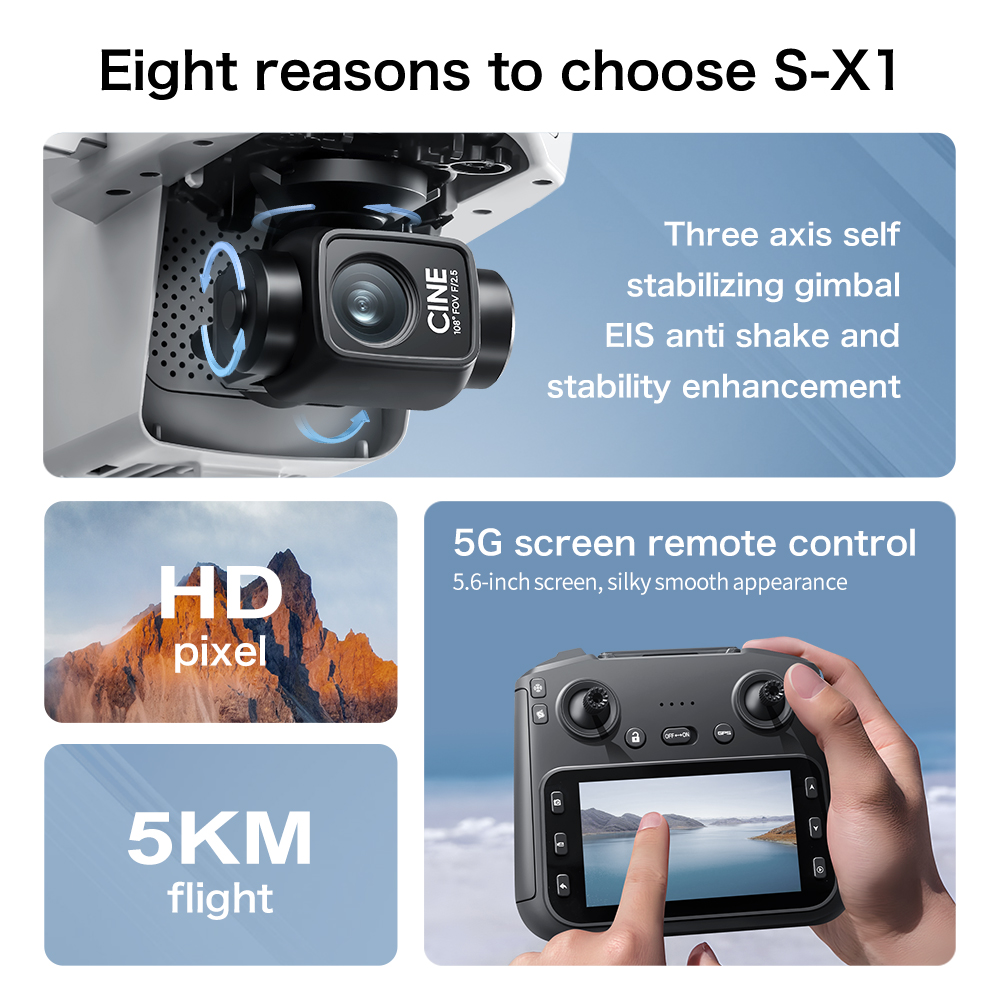 Oryginalny dron GPS S-X1 z kam – Fpv Brushless Rc Drone 4K recenzja i cena