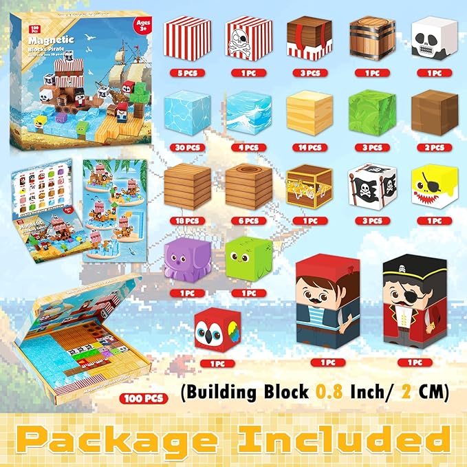 Magnetyczne Klocki - 100 szt.  – Magnetic Building Tiles Set 100Pcs recenzja i cena